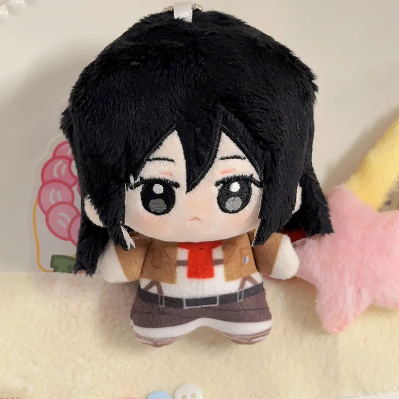 10cm Attacks on Titan Mikasa Ackerman Levi Eren Jaeger Plush Toy Bag Pendant  Kawaii Keychain Stuffed Dolls Decor Birthday Gift view 4