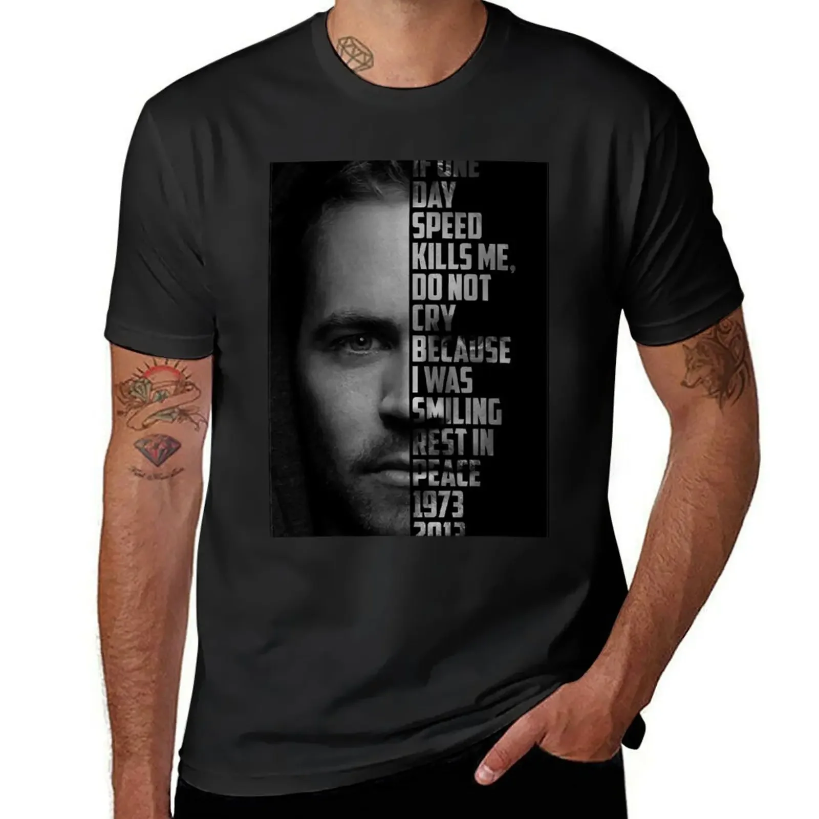 Paul Walker Text Portrait T-Shirt cute clothes luxury designer summer shirt Louboutins plain white t shirts men