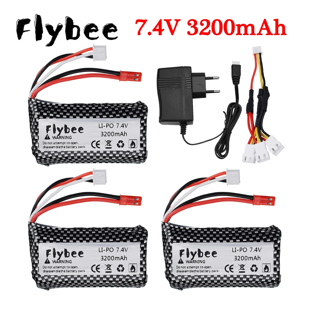 7.4V 3200mAh Li-ion Battery For MJX F45 F645 T23 T55 T40C F39 SYMS S033G Double Horse 9104 9053 9097 9101 WL V913 RC Helicopter