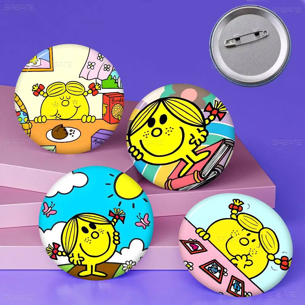 Children M-Mr Men L-Little Miss Anime Brooches Cute Cartoon  Badge Jacket Jeans Lapel Pin Gift Accessorie