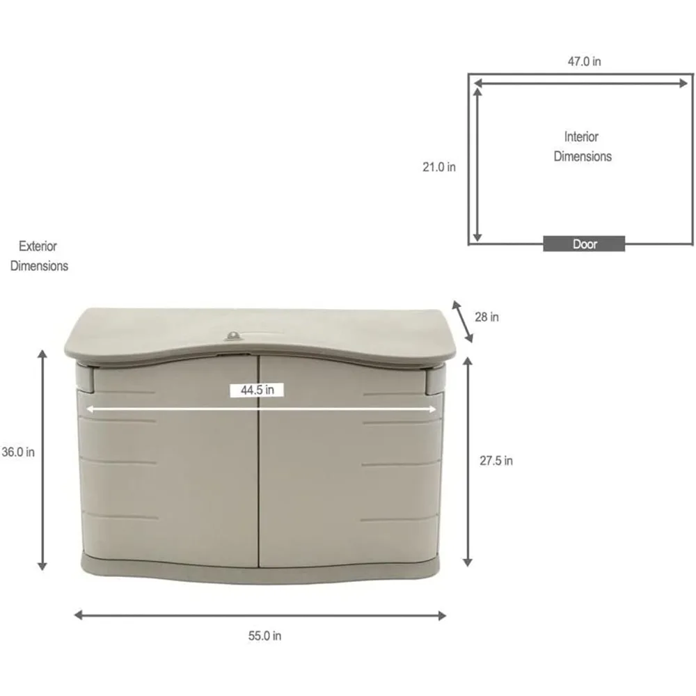 Piccolo capannone per esterni in resina orizzontale con pavimento (4.5x3 piedi) resistente agli agenti atmosferici, Beige/marrone, organizzazione