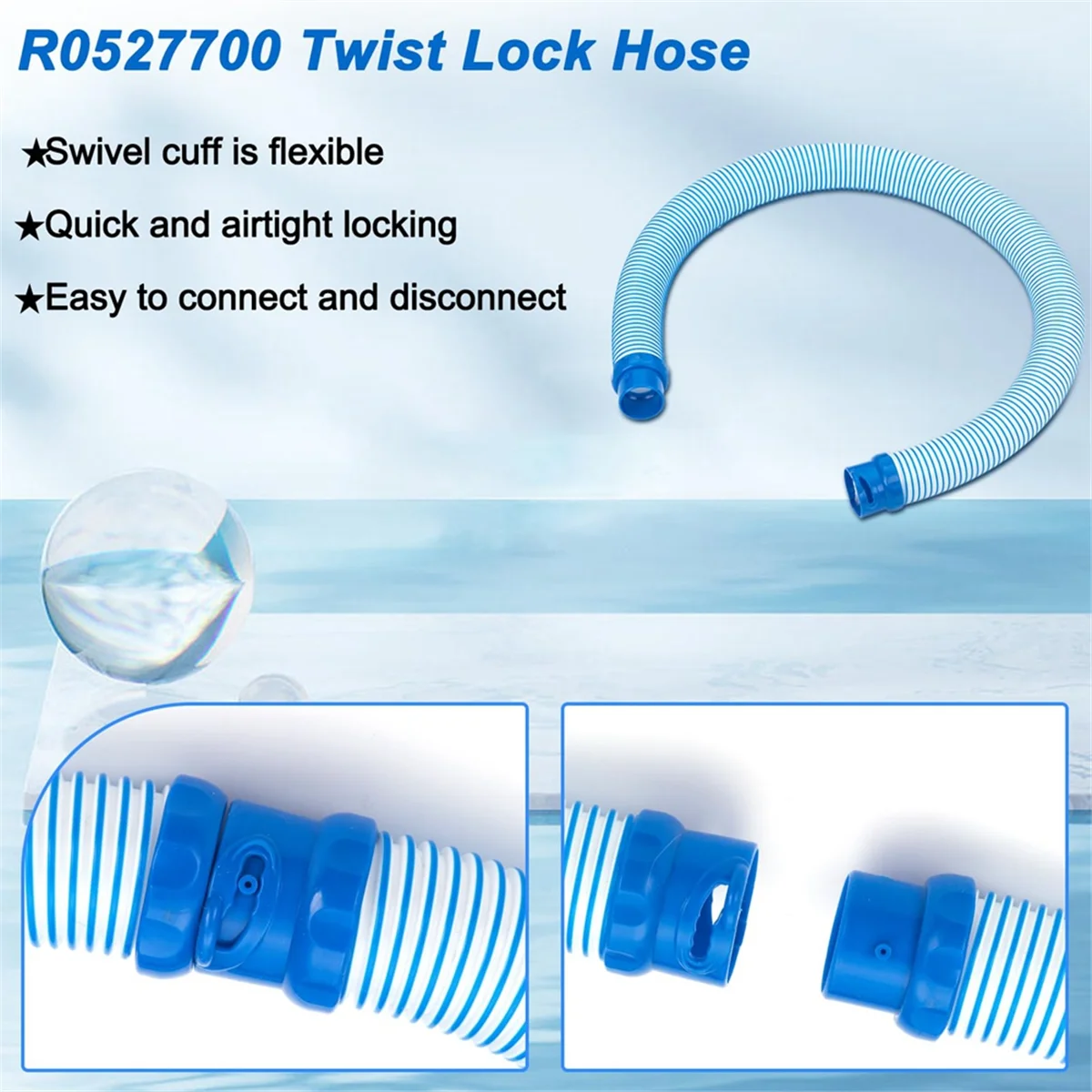 R0527700 Pool Cleaning Vacuum Hose,Lock Small Hose Replacement Parts for MX6,MX8 Swimming Pool Cleaner