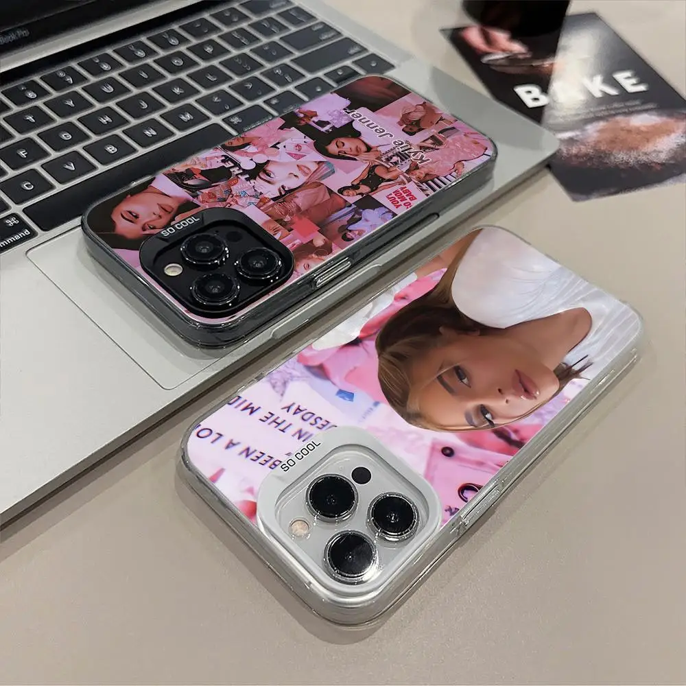 

Чехол для мобильного телефона Kylie Jenner для iPhone 17, 16, 15, 14, 13, 12, 11 X XR XS 8 7 Air Pro Max Plus, полупрозрачный цветной чехол