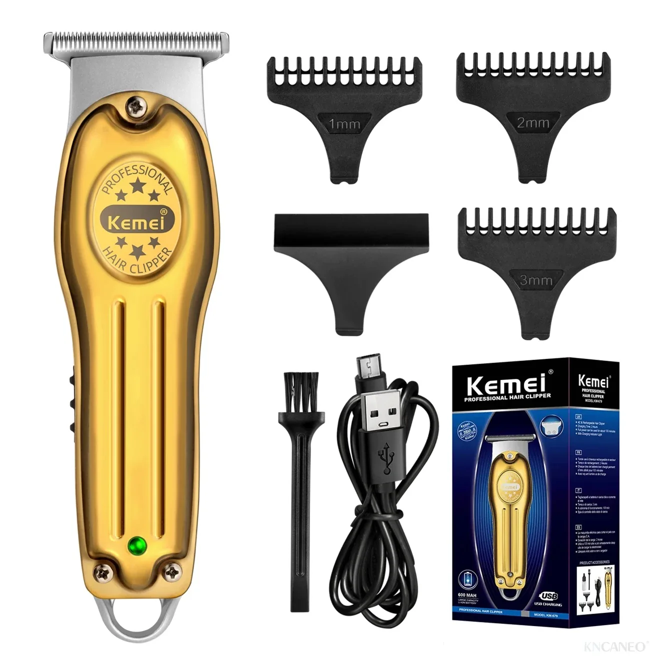 

Kemei Professional Barber Full Metal Electric Hair Trimmer Men Cordless Beard Hair Clipper Finishing Hair Cutting Machine KM-679