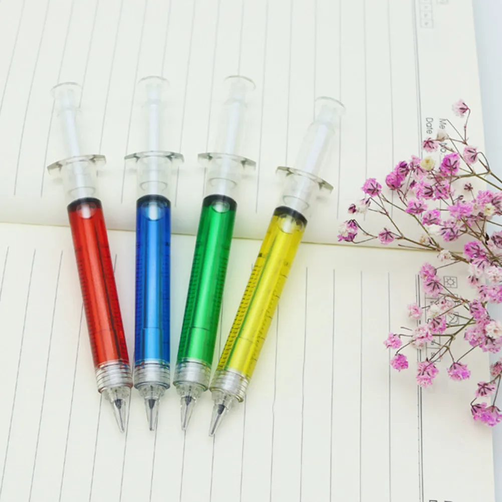 

Набор из 24 шариковых ручек в форме инъекционного шприца, креативные ручки-иглы, реалистичный дизайн шприца, для школы и офиса