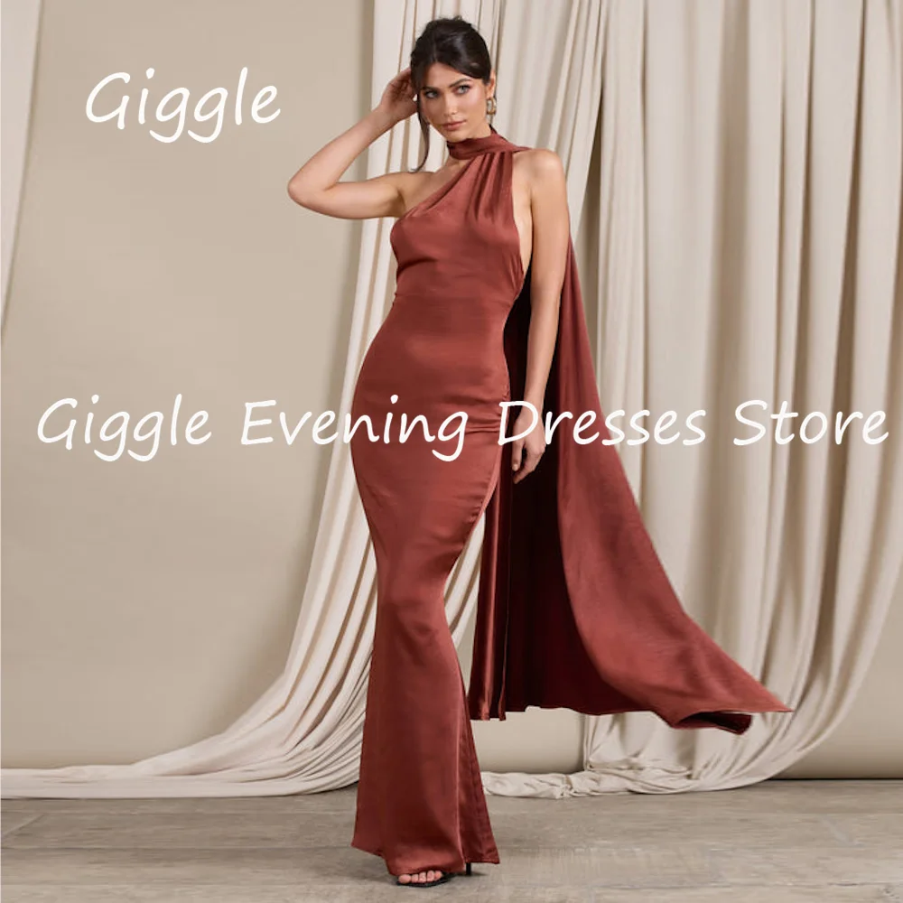 

Giggle Satin Mermaid Backless Arab Ruffle Formal Elegant Prom Gown Saudi Floor Length Evening Party Dresses for Women 2023