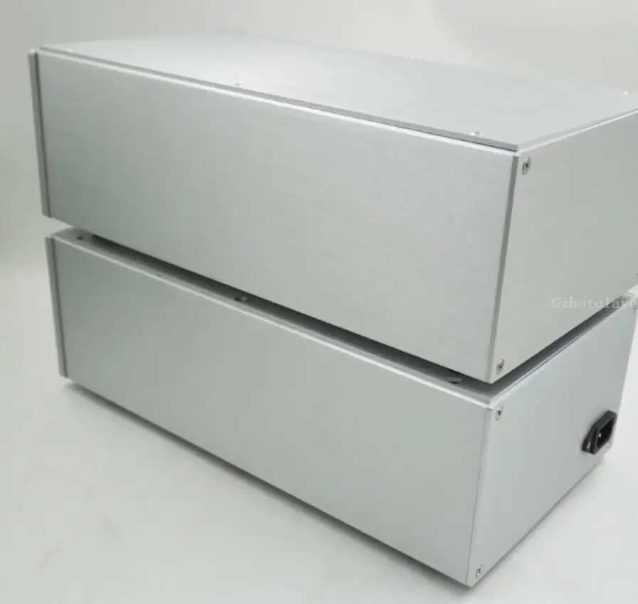 All aluminum power amplifier split  power filter DIY chassis  lithium battery install preamplifier housing W200*H120*D380mm