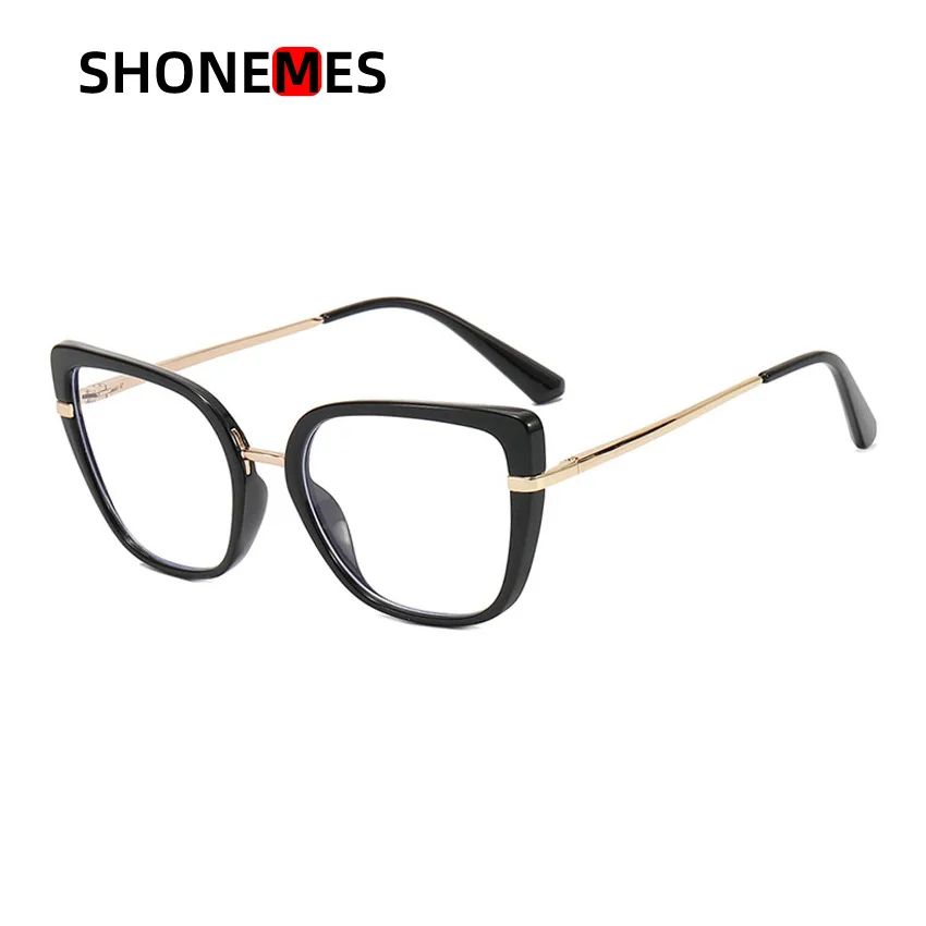 

Shonemes Cat Eye Eyeglasses Stylish Women Glasses TR90 Frame Optical Anti Blue Light Computer Eyewear Black Leopard for Female