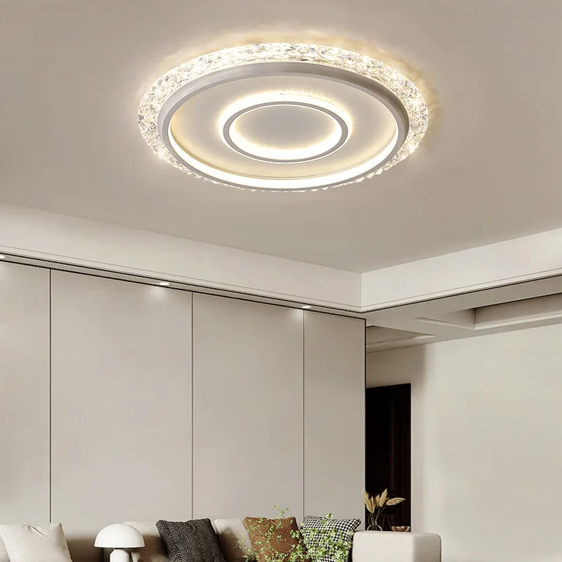 Nordic Modern LED Ceiling Lamp Living Room Lamp Simple  Atmospheric Crystal Eye Care Light Luxury New Bedroom Ceiling Light