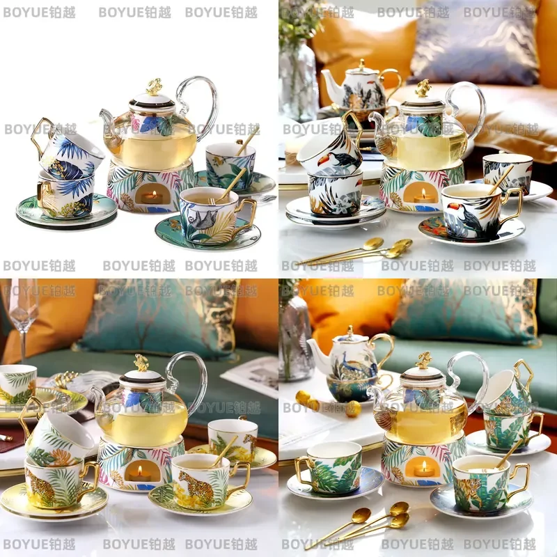 Luxury European Coffee and Tea Set British Style Afternoon Tea Service Elegant Gift Box for Wedding Housewarming Present