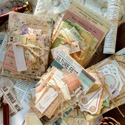 100Pcs Post Office of Memory Series Material Paper Retro Newspapers Bills Collage Handbook Background Paper Junk Journal Planner