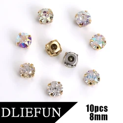 10pcs High-Quality Glass Crystal With Claw Glitter Rhinestone DIY Clothing Accessories Glass Beads For Jewelry Decoration Stones