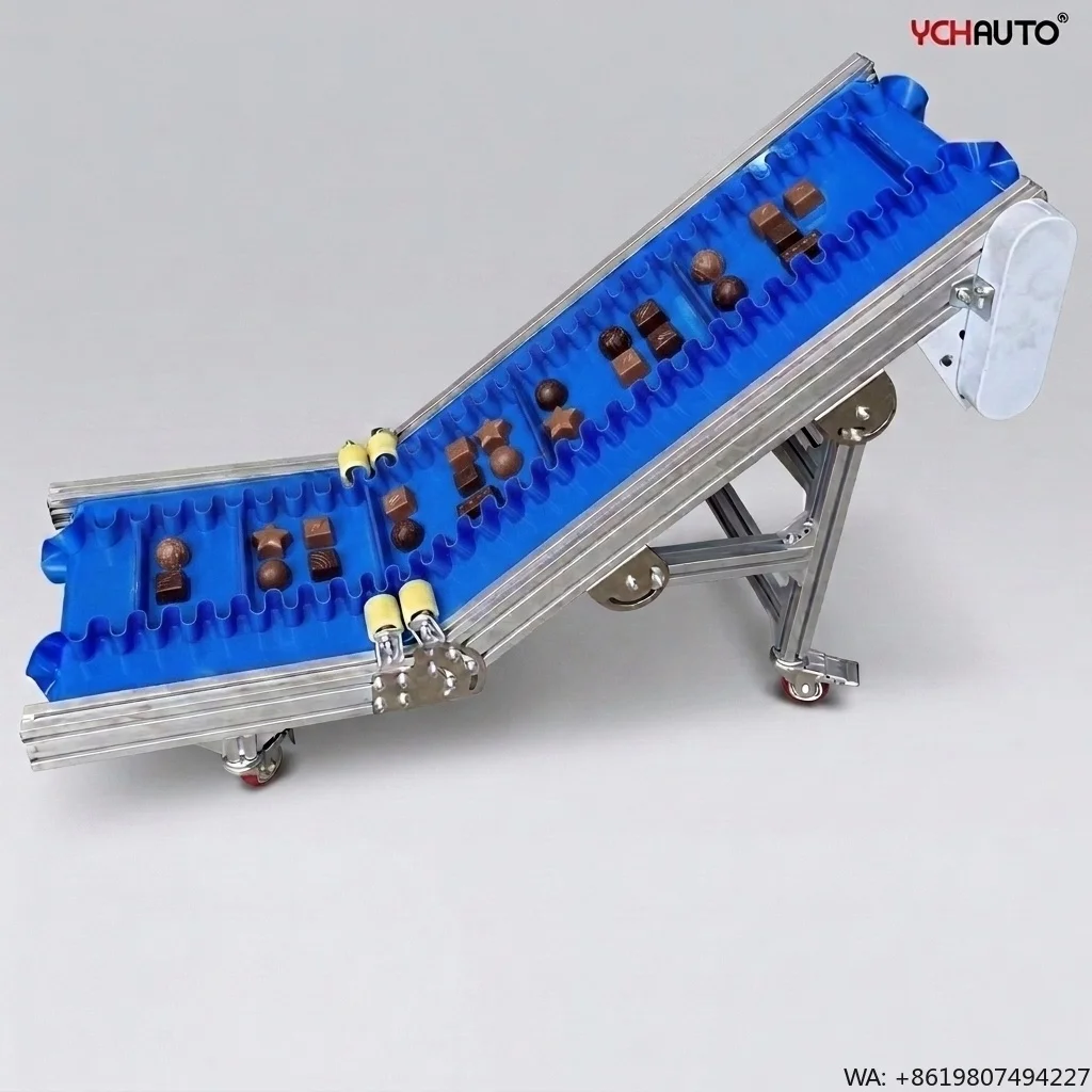 Food Grade Z Type Bucket Elevator Cleated Belt Conveyor for Candy Chocolate Confectionery Feeding