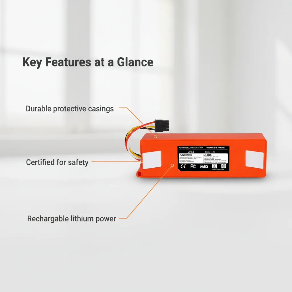 14.4V 6500mAh Li-ion Replacement Battery for Xiaomi Mi Robot Vacuum S50 S51 S55 S60 S65 S5 MAX Compatible with XM-S50