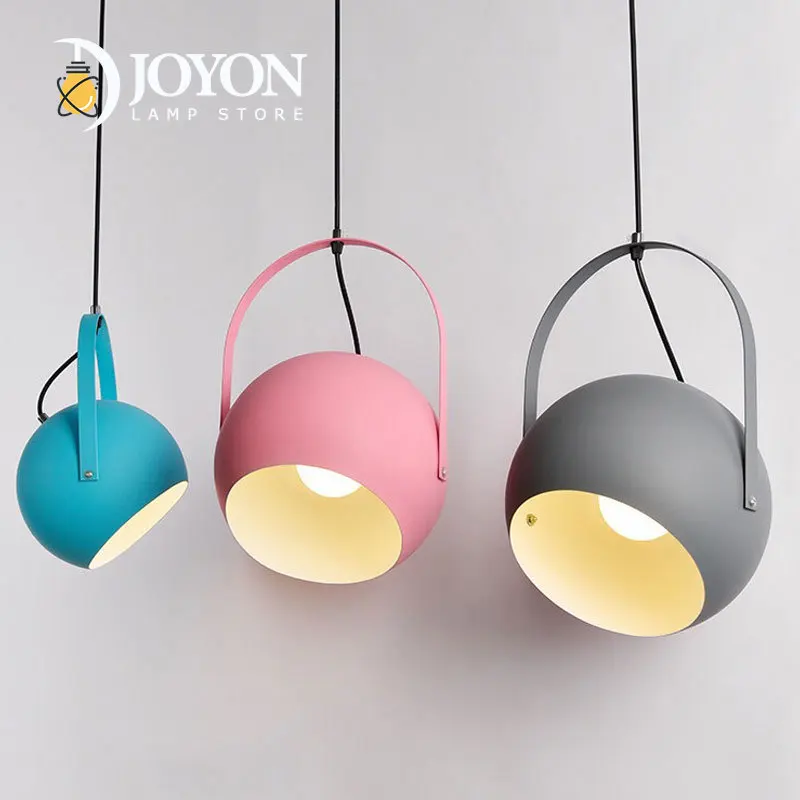 Nordic Aluminium Pendant Lights Teahouse Macaron Color Light Aluminum Simple Restaurant Living Room Drawing Room Bedroom Lamp