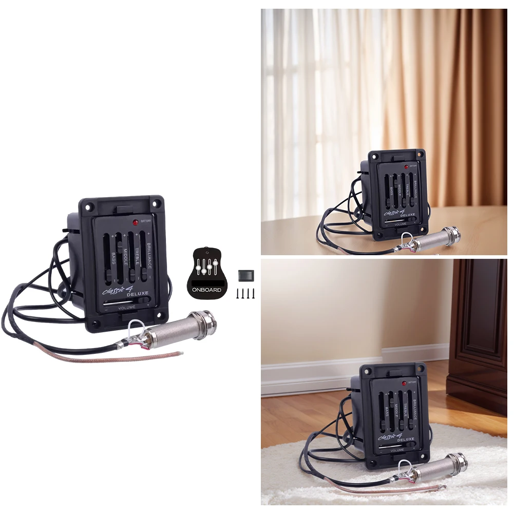 

Acoustic Guitar Pickup with Volume Control Preamp Amplifier Equalizer Tuner Pickup for Acoustic Guitar