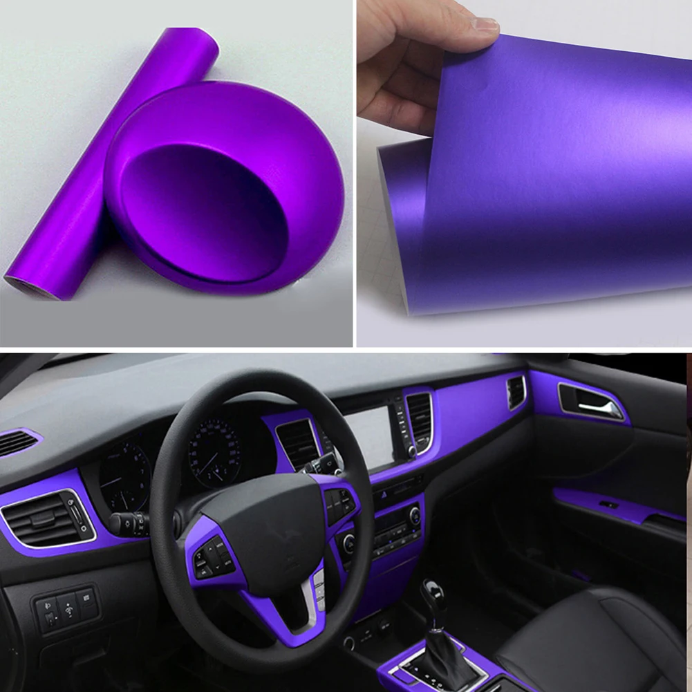 

UV Resistant Sticker Vinyl Waterproof Wrap 12\\\" X 60\\\" 30*150CM Accessories Matte Chrome Metallic Satin Purple