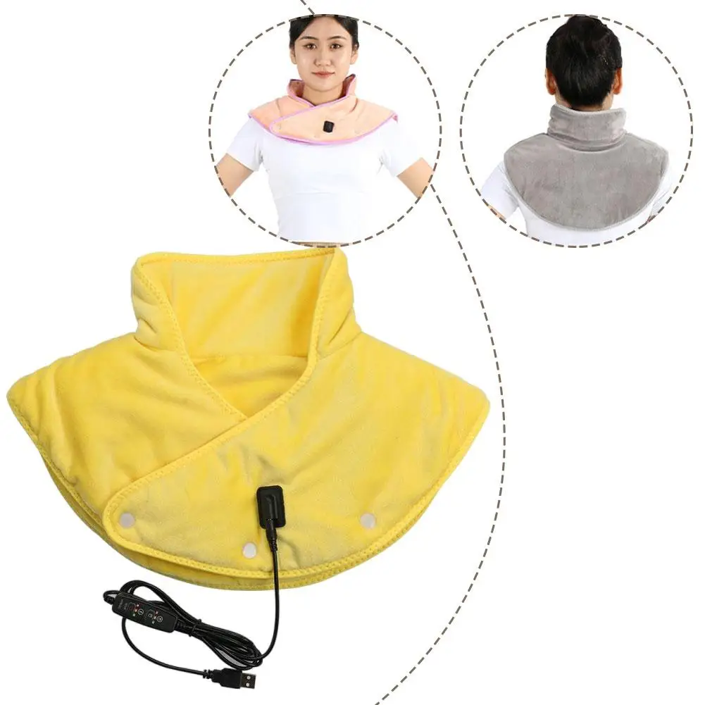 

Neck And Shoulder Heating Pad Shawl Heating Compress, Shoulder And Neck Blanket For Warmth Pain Relief Golden Mink Velvet Scarf