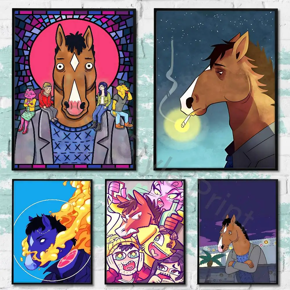 

B-BoJack H-Horseman Poster Waterproof HD Wall Art Decal Self-Adhesive Aesthetic Decor For Home Living