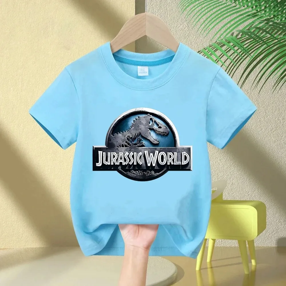 Jurassic Park T-Shirt für Kinder, Jungen und Mädchen, Sommer-Dinosaurier-Film-Logo-Druck, T-Shirt aus Baumwolle, kurzärmelig, lässiges Oberteil, Geschenk für Kinder – Detail 8