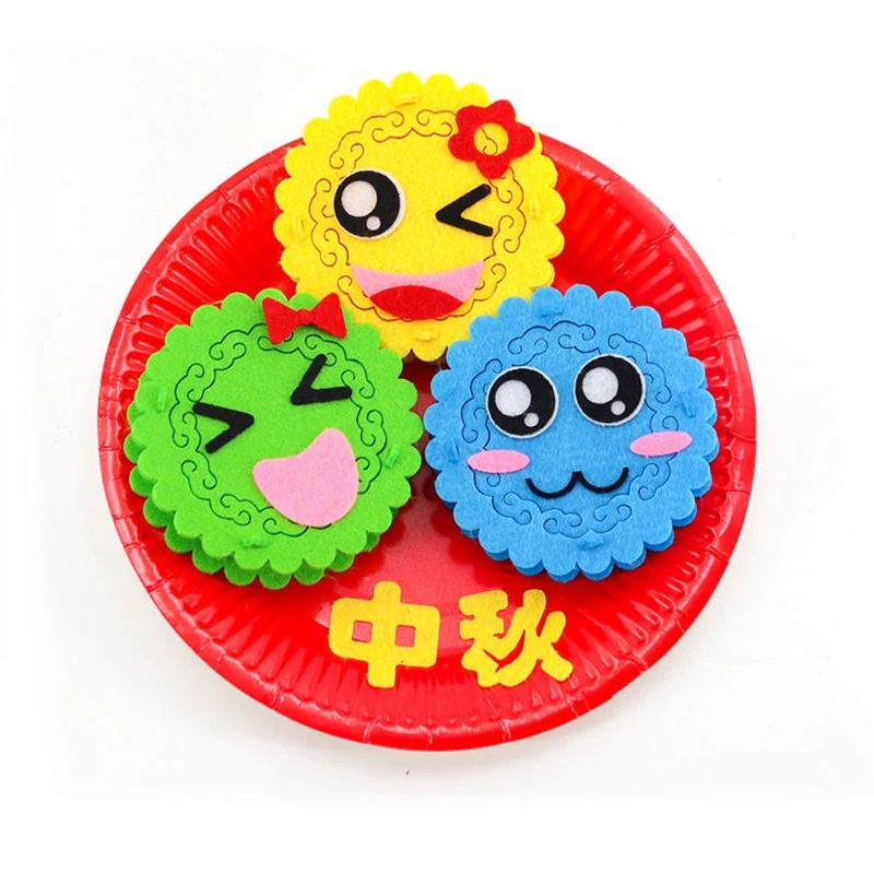 

Mid Autumn Decorations Mooncake Shape Supplies Children Handmade Festival Decoration