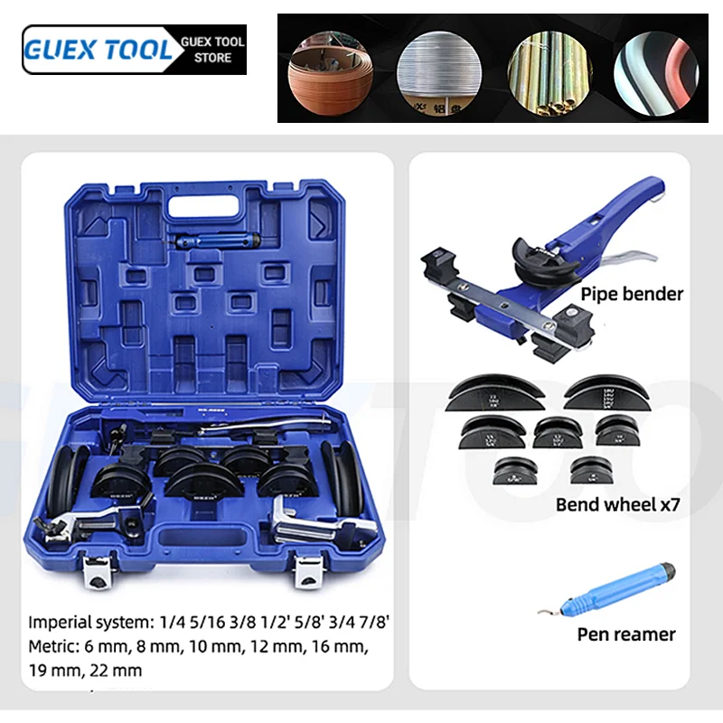 Manual Tube Bending Kit 6-22 mm Pipe Tube Bender Ratcheting Tubing Bending Tools  for Air Conditioning Refrigerator Repair