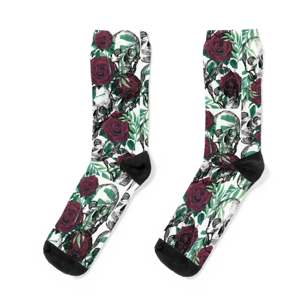 Skull and roses Socks hip hop cotton winter Heating sock Socks Male Women's