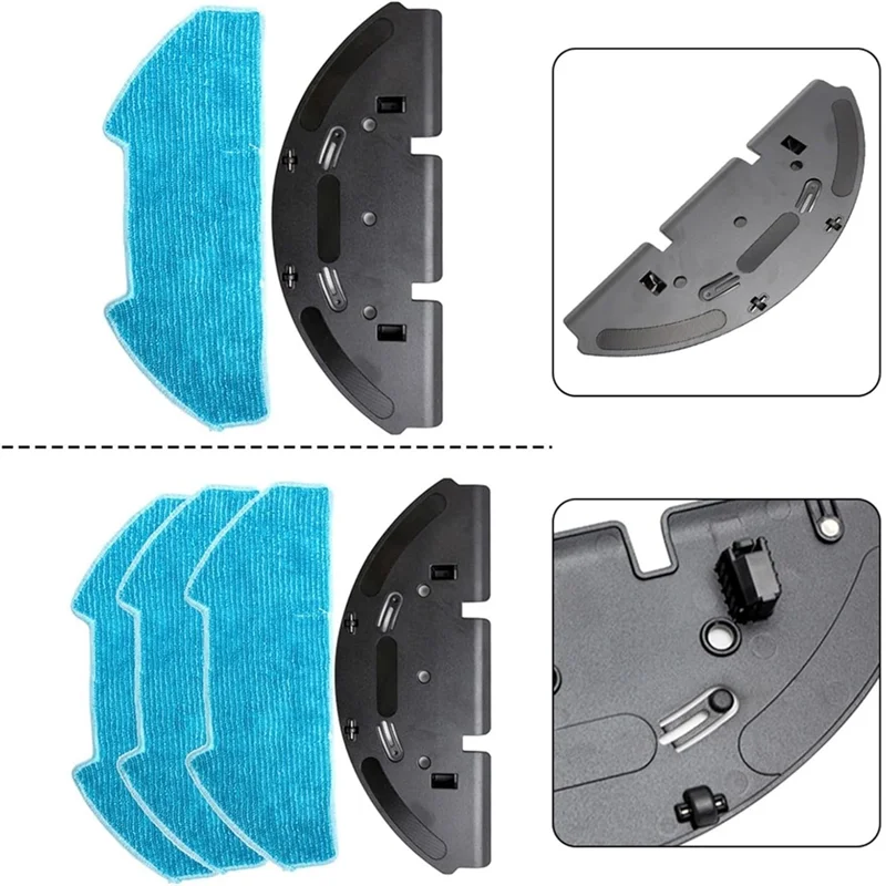 A94E-Kit de suporte de esfregão de substituição Forbobsweep Dustin/Forrc400 Robô aspirador de pó Almofadas de microfibra Limpeza eficiente de piso A