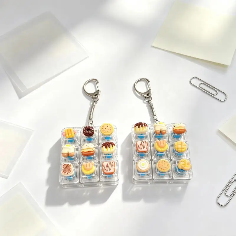 9-Tasten Mini-Mechanische Tastatur-Schlüsselanhänger Ohne Licht, Klicker, Stressabbau, Niedlicher Taschen-Fidget, Angstlinderungs-Anhänger, Geschenk – Detail 8