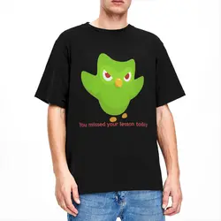 Men Women Shirts Duolingo Owl Duo Stuff Leisure Cotton Short Sleeve T Shirts Round Neck Tops Plus Size