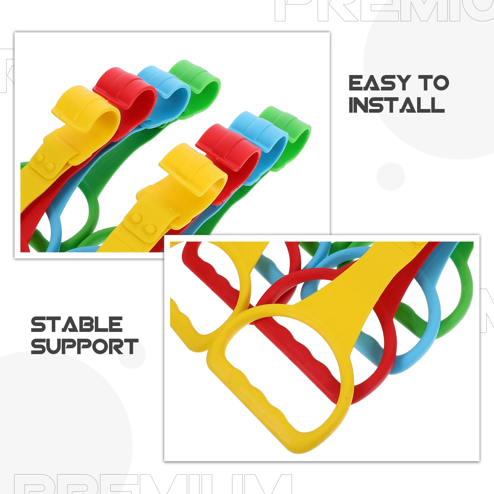 4 pares de anillos de tracción para bebé, anillos de eslabones de juguete, accesorios colgantes para cuna, práctica de caminar para niños, soporte estable de plástico multifuncional