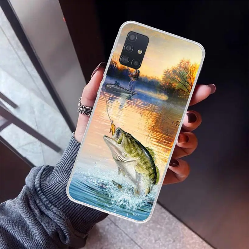 Offshore Angling Fishing Fish Rod Phone Case For Samsung Galaxy A51 A50S A41 A40 A31 A30S A21S A20S A10S A20E A71 A70 A6 A7 A8 A