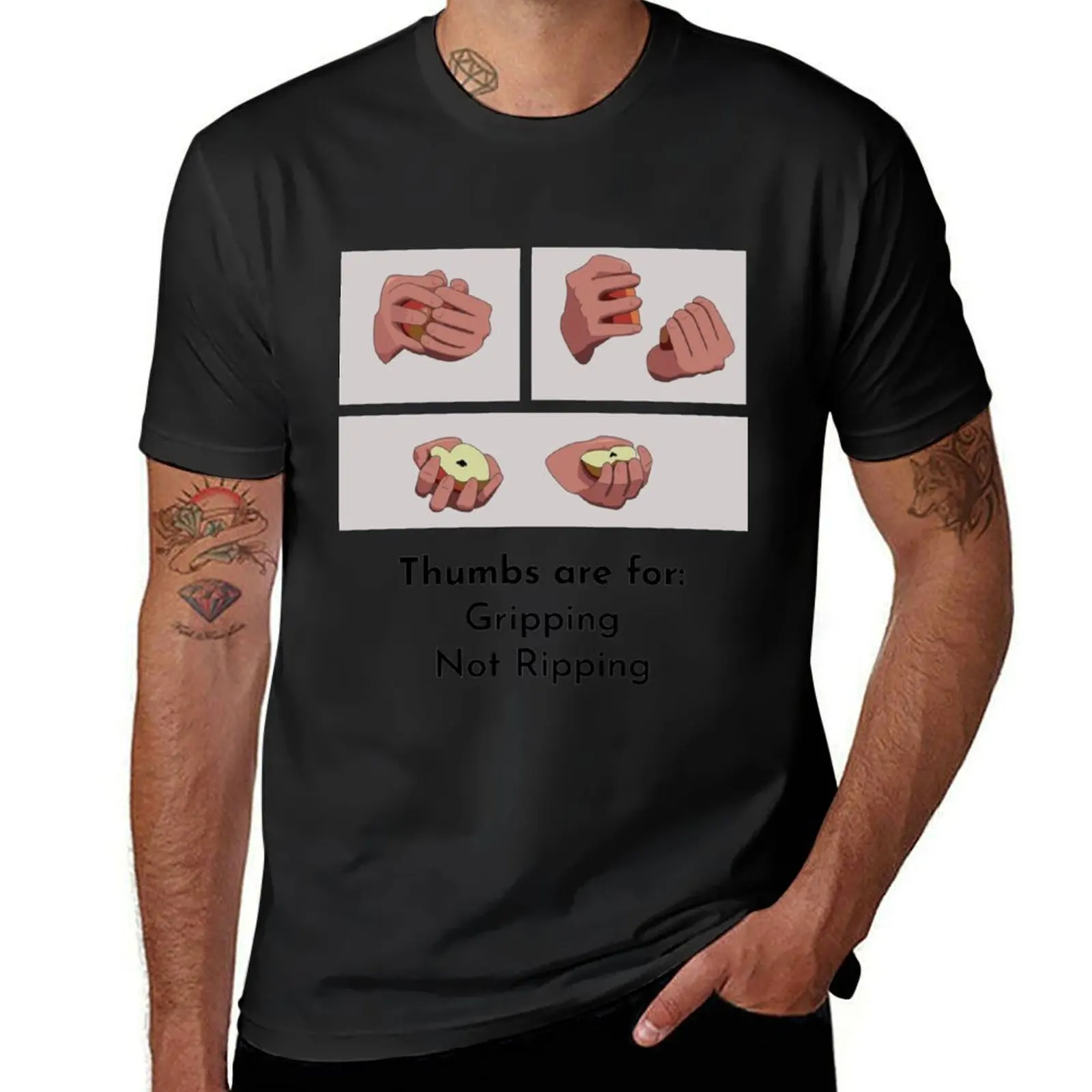 Thumbs are for gripping, not ripping T-Shirt cute clothes boys animal print Short sleeve tee men