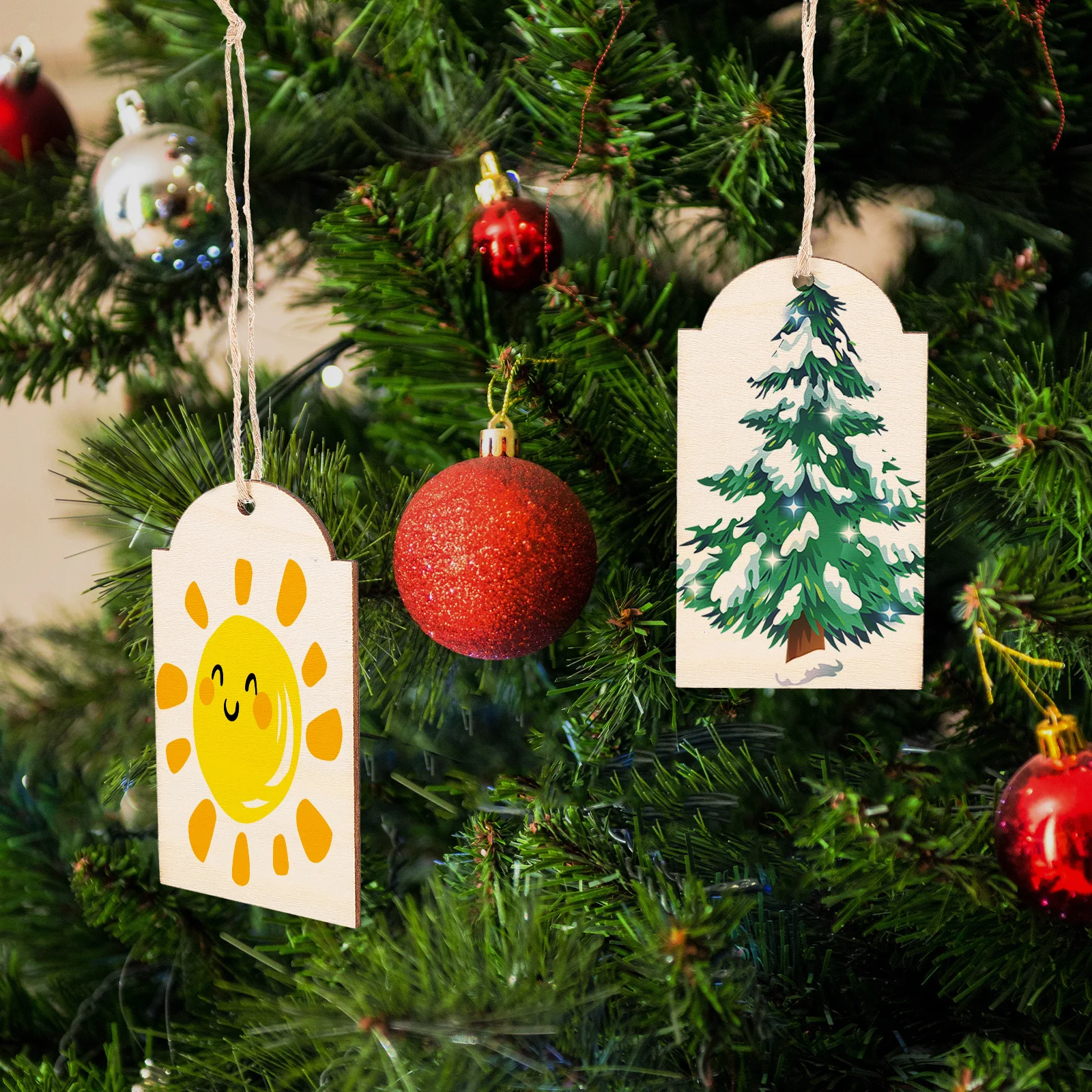 10 قطع من العلامات الخشبية غير المكتملة للحرف اليدوية، زخرفة معلقة غير مطلية، وضع علامات فارغة #1