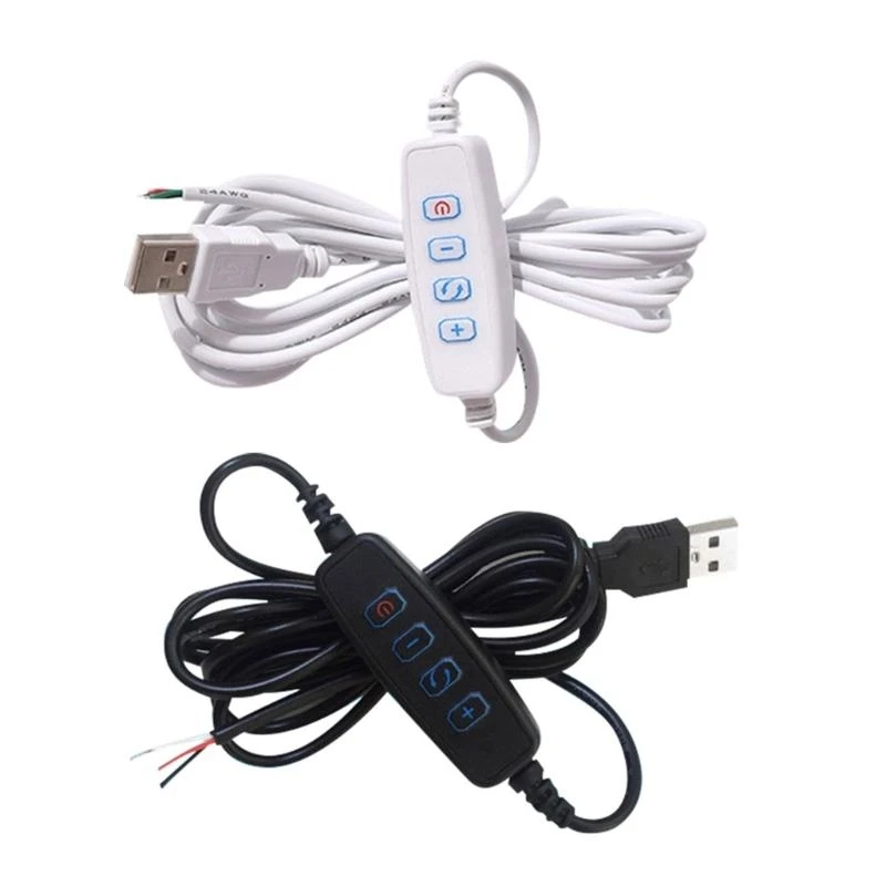

203F DC5V LED Dimmer USB Port Power Supply Lines Color-Control for Led Light Bulb