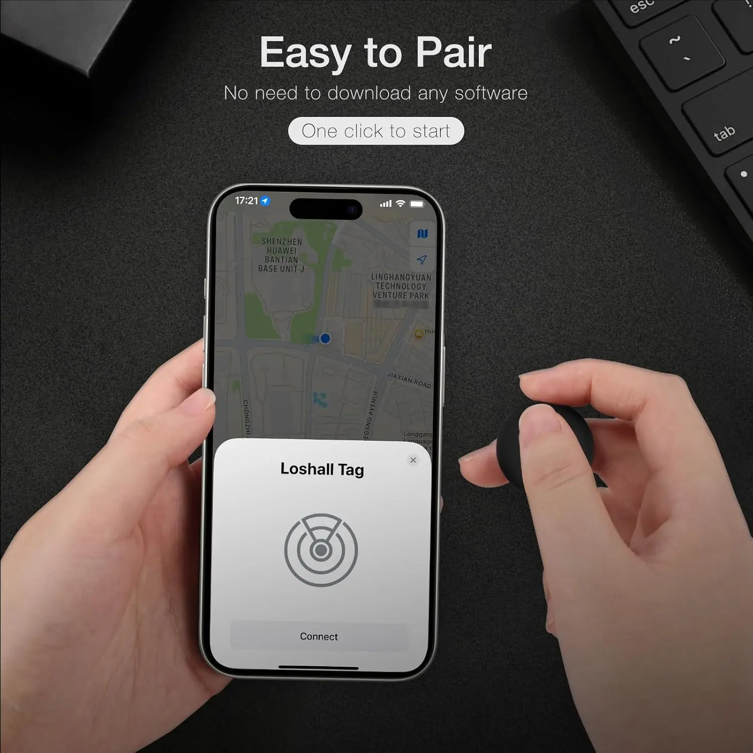 AirTags – Raccoglitori di oggetti Bluetooth da 1/2/4 pezzi compatibili con l'app Apple Find My, (solo IOS) Tracker per bambini, bagagli, chiavi