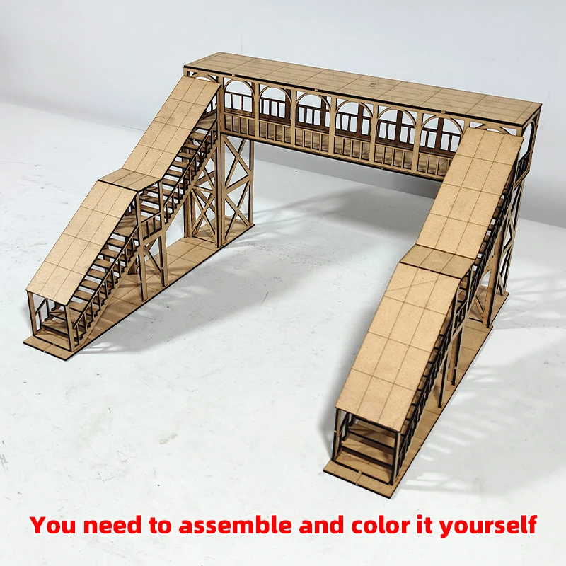 1/35 1/48 1/64 1/72 1/87 1/150HO N Maßstab Modellbausatz Miniatur-Diorama Architektonisches Gebäude Hausmodell Eisenbahn Unbemalte Brücke – Detail 5