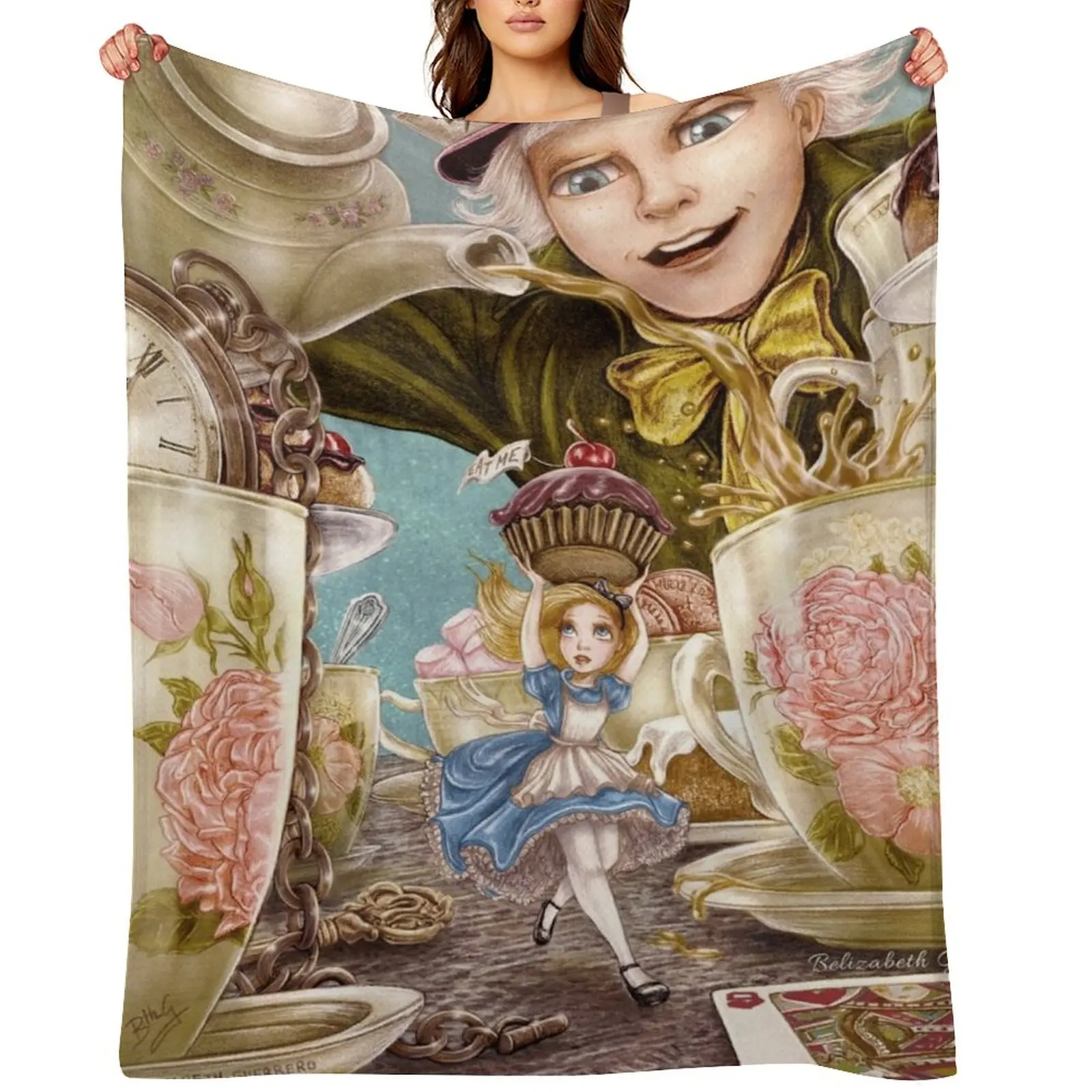 

Alice Mad Tea Party Throw Blanket Heavy Sleeping Bag Thin sofa bed Blankets