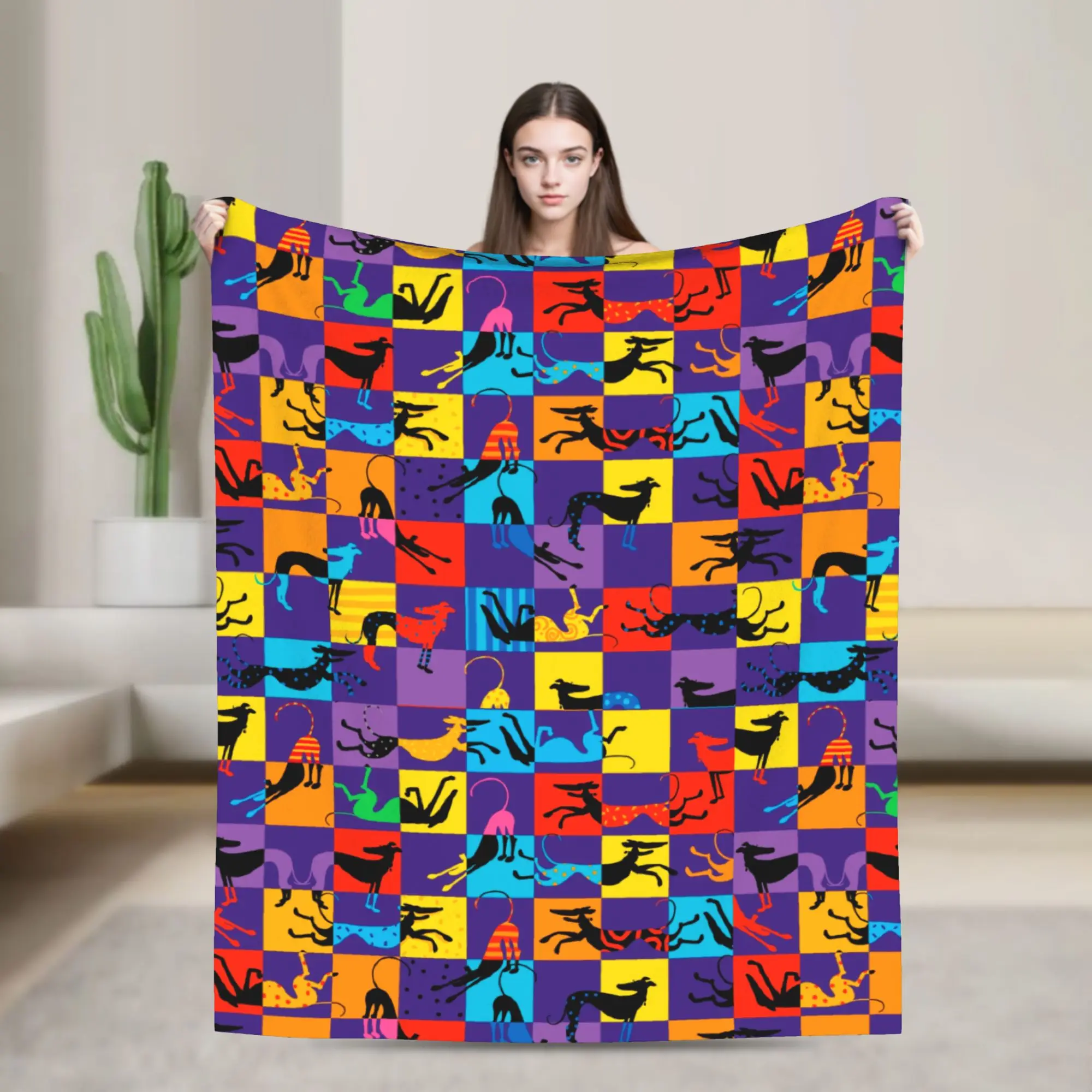 Greyhound Dog Pop Blanket Flannel Summer Air Conditioning Animal Dogs Ultra-Soft Throw Blanket for Bedding Car Plush Thin Quilt