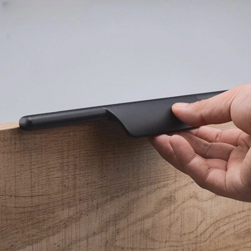 High-end American black wardrobe door handle, matte black cabinet handle for Nordic kitchen cabinets shoe cabinet drawer pulls