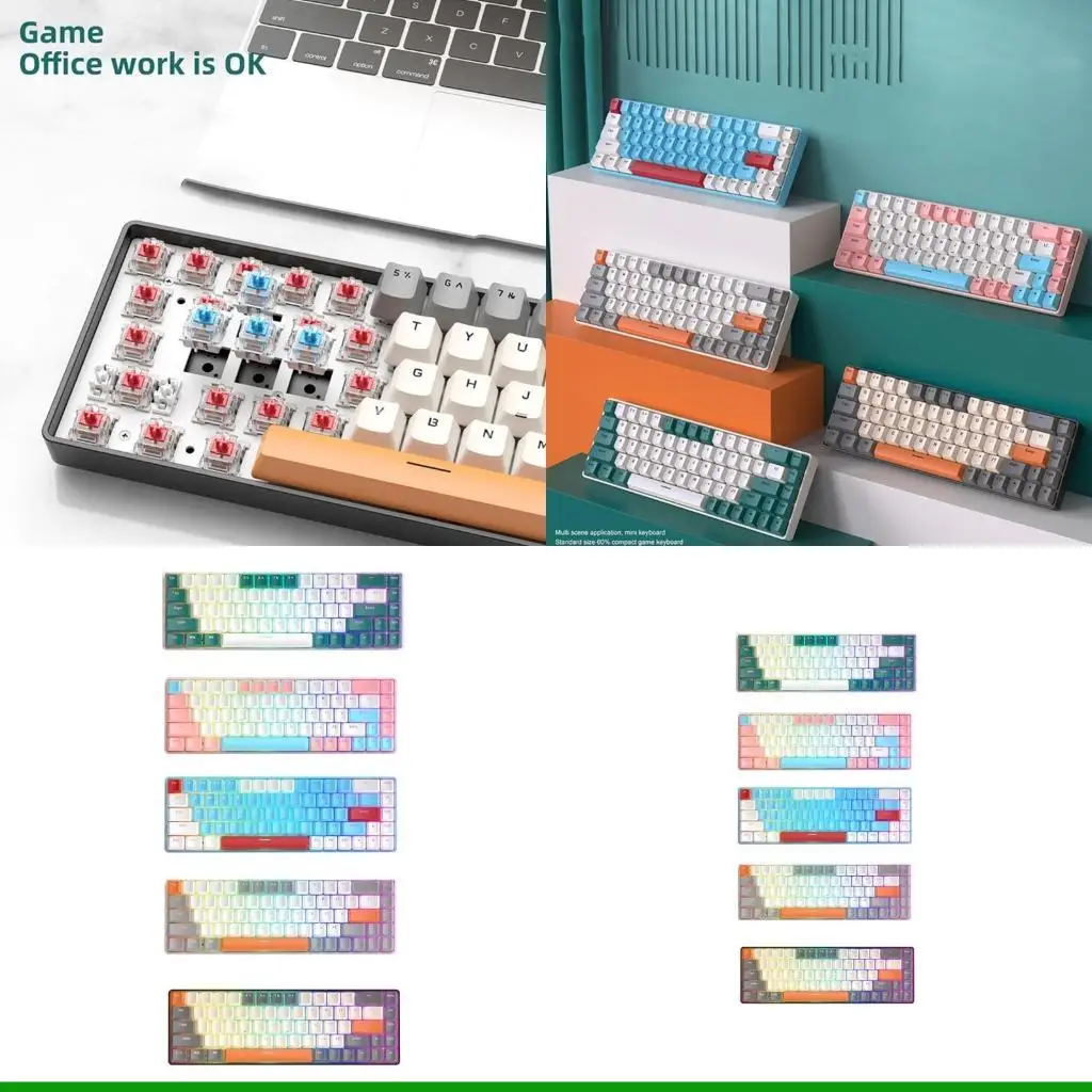 

U55C T8 68 клавиш игровая компьютерная клавиатура офисные принадлежности игровая клавиатура с горячей заменой