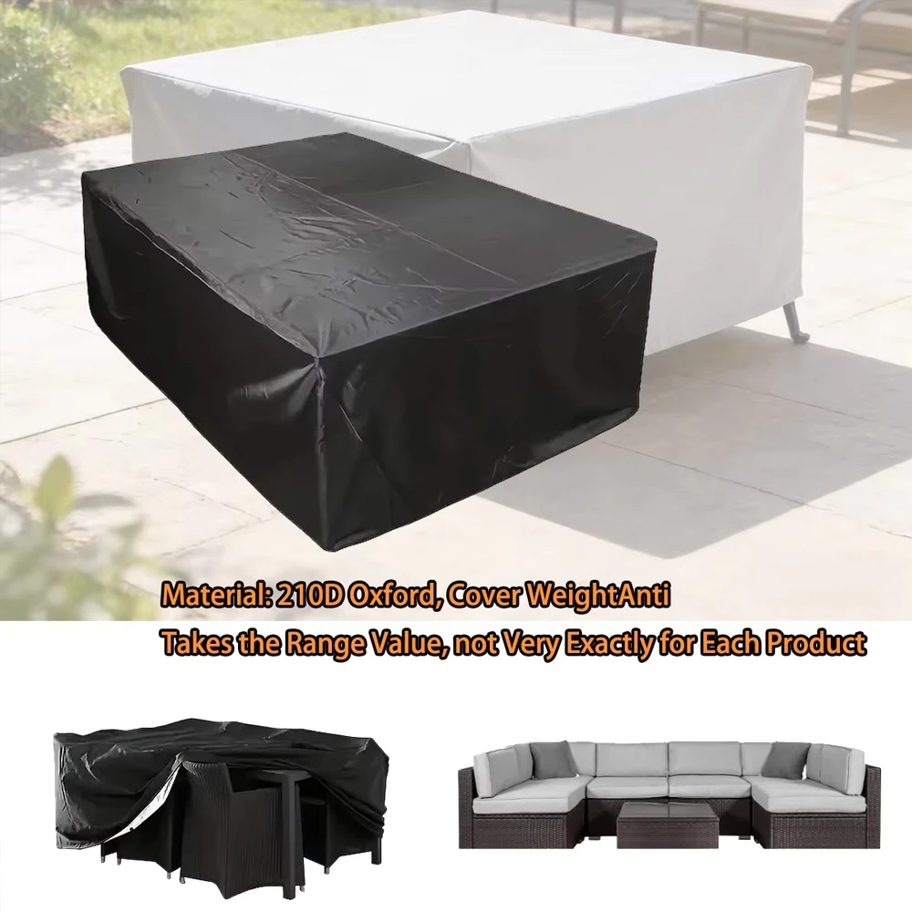 Custom Made 210D Waterproof Outdoor Terrace Garden Furniture Cover Rain and Snow Chair Cover Sofa Table and Chair Dust Cover