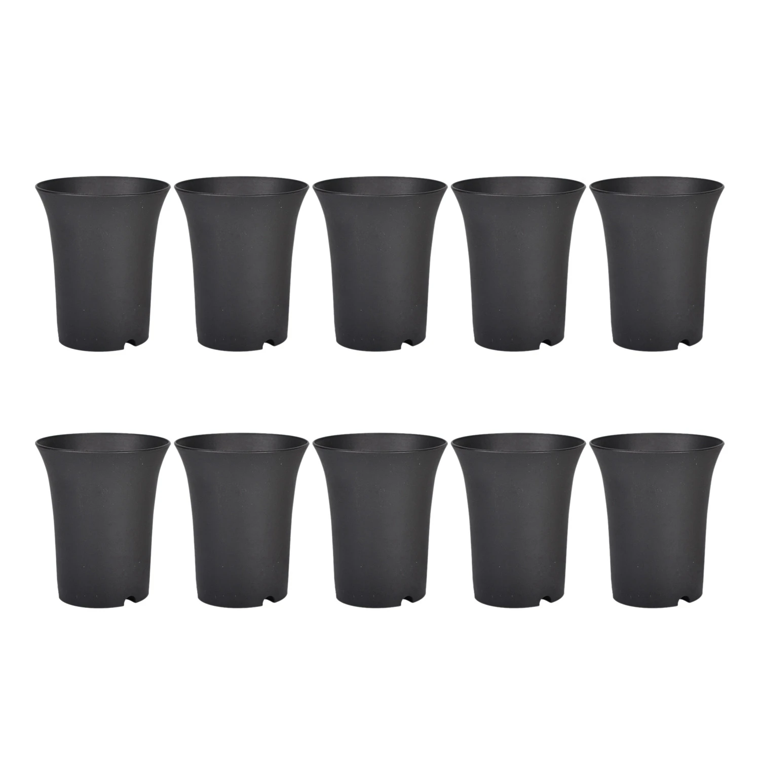 10PcsBlack Round Flower Pots High Waist Deep Pots Are Perfect for Indoor and Outdoor Plants, Seeds, VegetablesT99C