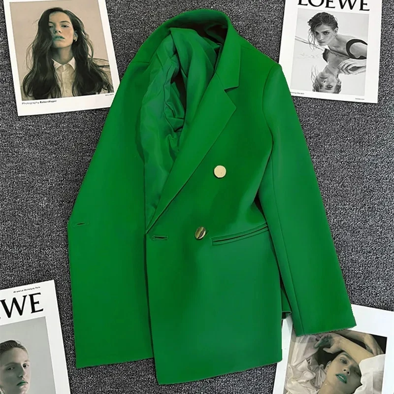 2024 NEW Spring Autumn Women's Blazers Fashion High End Suit Jacket Female Korean Loose Candy Color Simplicity Blazer Coat Tops