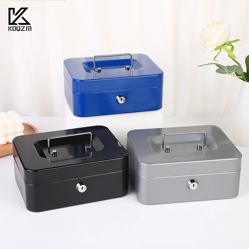 

Портативный мини-сейф для ключей, стальной банк, прочный запираемый ящик для монет, скрытый ящик для хранения наличных, чемодан для домашнего магазина