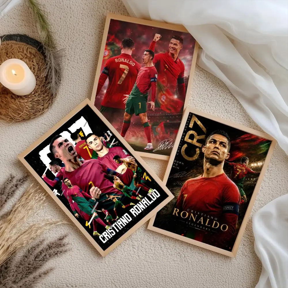 C-Cristiano R-Ronaldo Poster Stickers Self-Adhesive Painting Mural Decor Wall Decals for Bedroom Living Room Home HD Gift