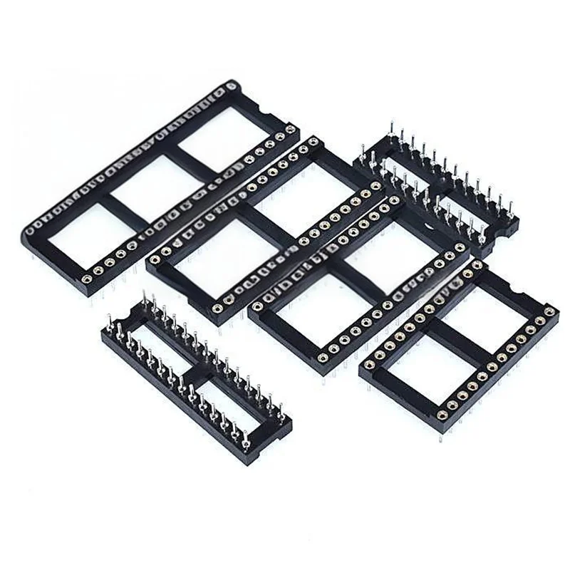10PCS Round Hole IC Socket MCU Socket Slot Chip Base DIP8/14/16/18/20/24/28/40P narrow body wide body