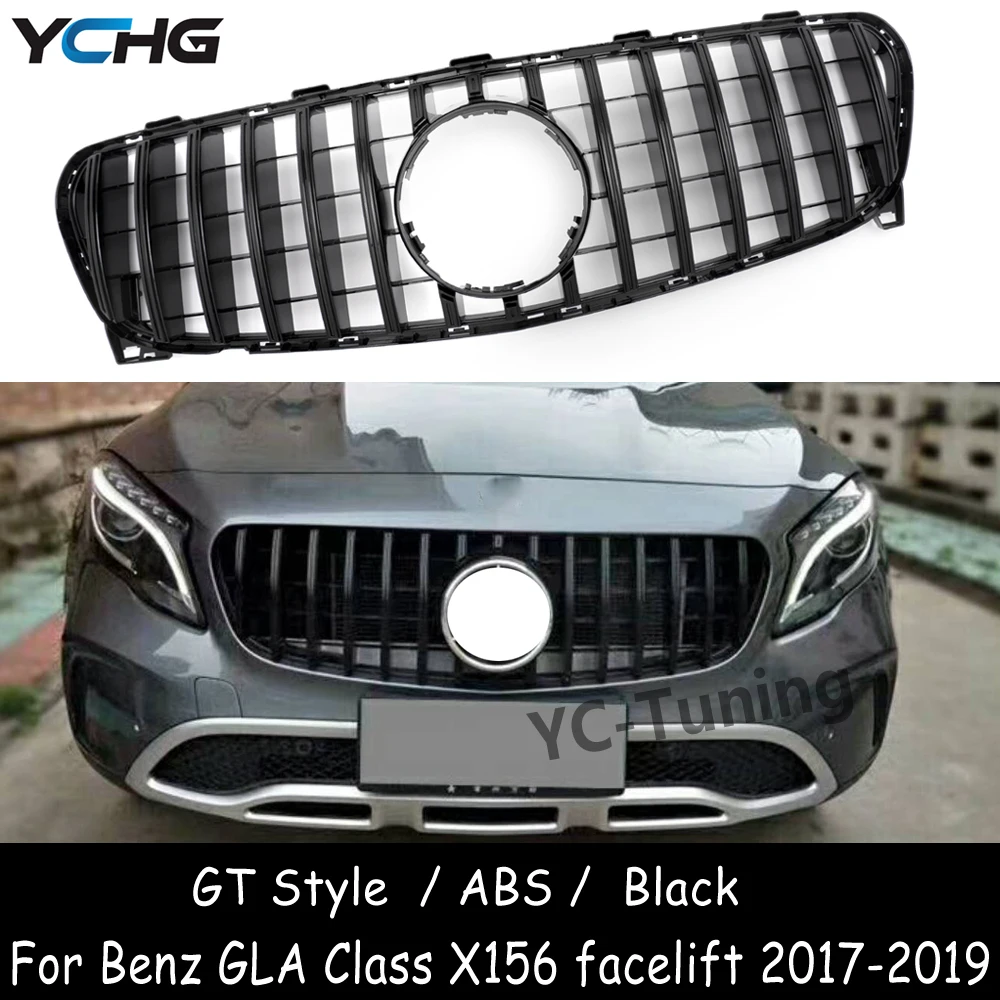 X156 facelift GT Panamericana Front Bumper Hood Grille For Mercedes Benz GLA Class X156 GLA220 GLA250 GLA45 Grille Mesh2017-2019