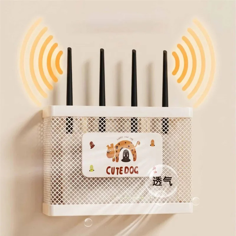 Metal Router Storage Box No Drilling Wall Mounted Living Room Wall Mounted Wireless Hidden Storage Wifi Fixed Storage Rack ZJ33 view 3