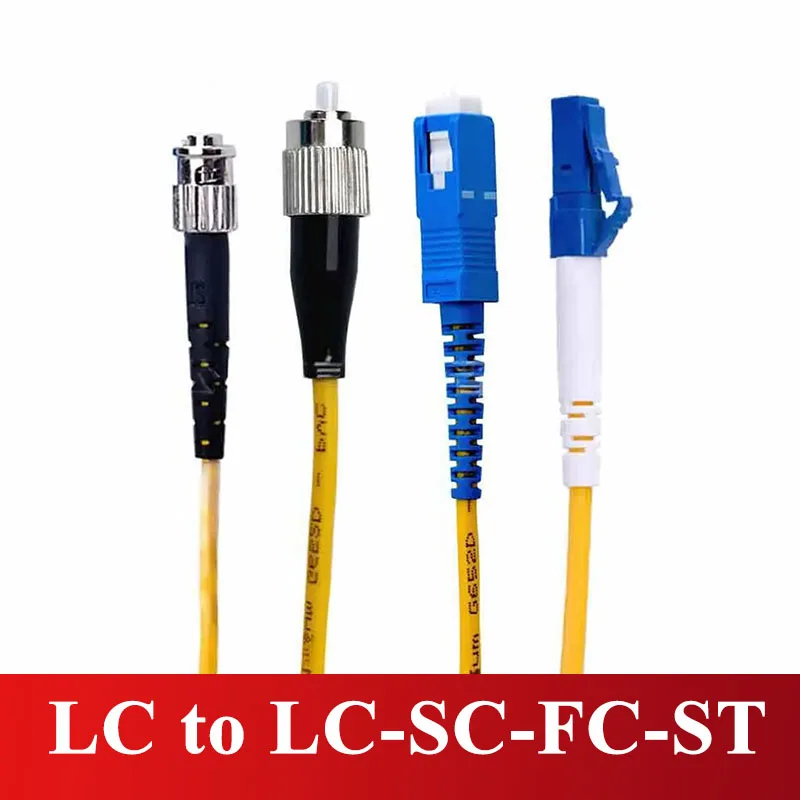 Single Mode Fiber Jumper Optical Patch Cord LC to LC-SC-FC-ST Fiber Optic Patch Cable Square to Round Tail Fiber with Low Loss